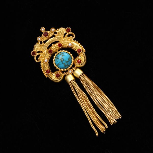 Mini Crown Tassel Brooch