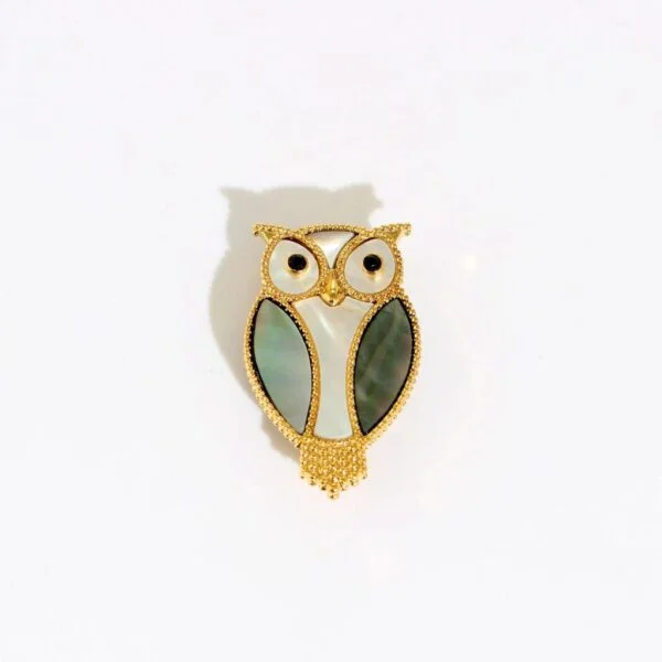 Owl Pearl Brooch
