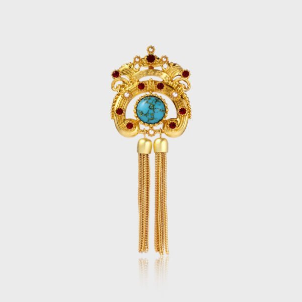 Mini Crown Tassel Brooch