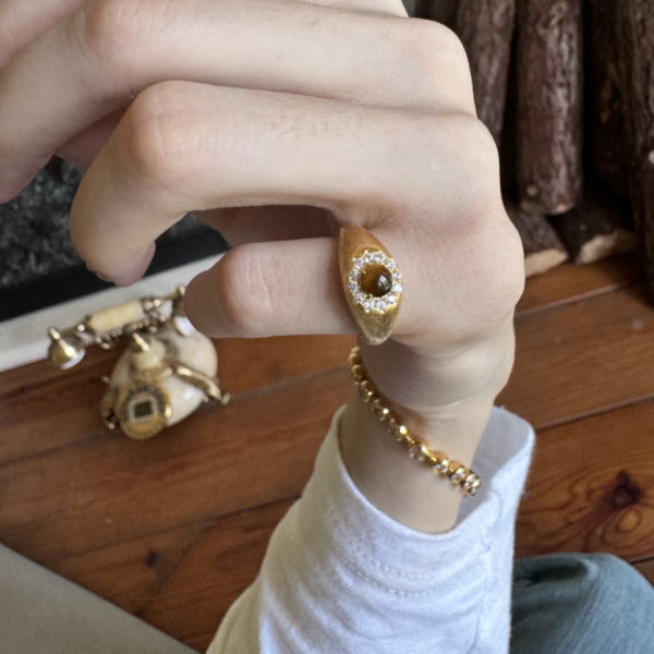 Tiger's Eye Halo Ring-5 Tiger's Eye Halo Ring